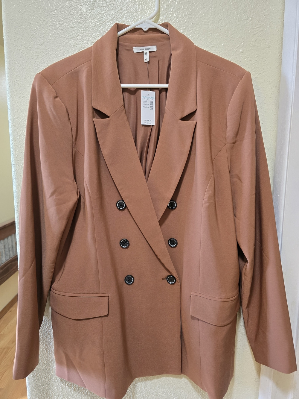 Maurices Double-Breasted Blazer in Terracotta